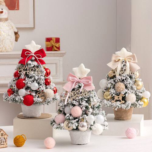 圣诞树带灯发光圣诞节装饰用品桌面摆件christmas tree圣诞树diy