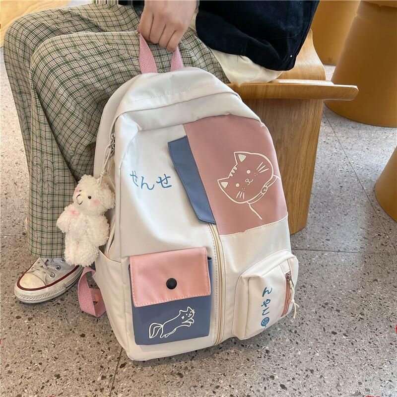 书包女韩版高中森系日系双肩包百搭中学生初中生小学生简约背包
