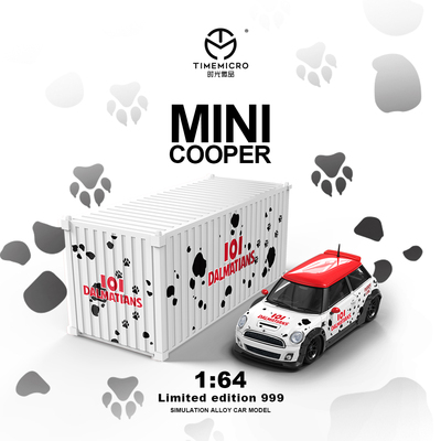 TM & 网红联名款 1:64 宝马MINI COOPER 斑点狗仿真合金汽车模型