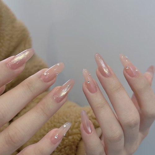 水感美肌猫眼闪钻高级感显白美甲