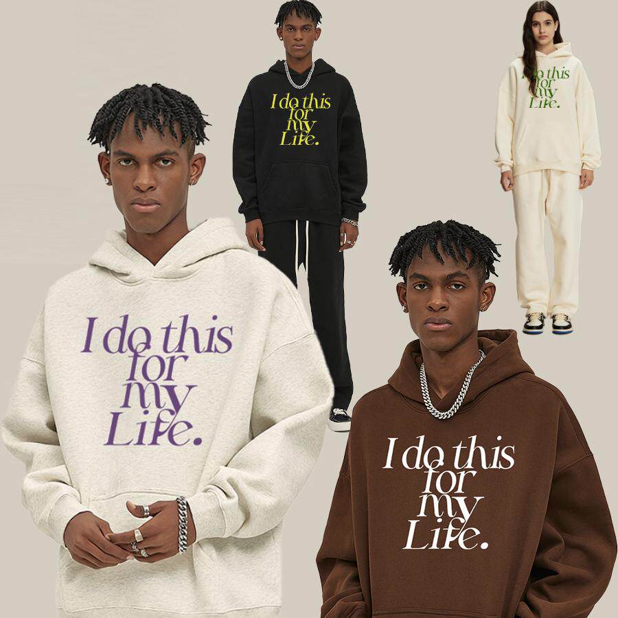 美式高街复古连帽卫衣秋冬加绒