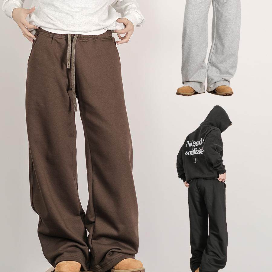 复古加绒宽松休闲裤