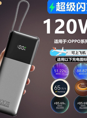 120W适用一加15超级闪充Ace2Pro充电宝快Acepro氮化镓全协议多冲1