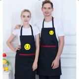 Висящий шею чистый черный фартук, мужской и женский отель, домашняя кухня шеф -повар официант, вышитая улыбка, настройка Aquarius настройка