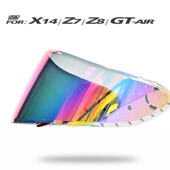 X15 适配SHOEI头盔镜片 X14 GTAIR2电镀极光红日夜通用副厂