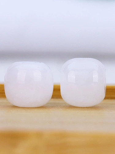 Натуральные бусины из нефрита, браслет из провинции Цинхай из белого нефрита