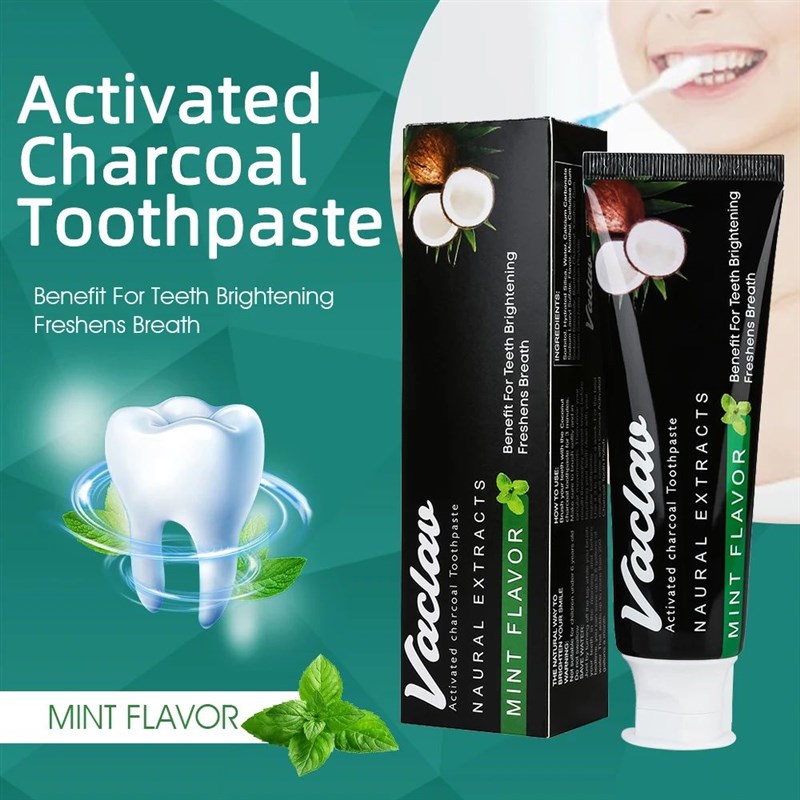 Teeth Whitening Activated Charcoal Mint Flavor Toothpaste Na