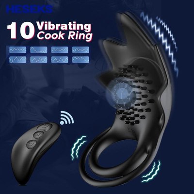 HESEKS Vibrating Ring Clitoris Penis Ring Ejaculation Silico