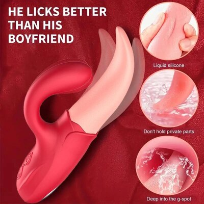2 In 1 Lick Tongue Vibrator For Female Licking Tongue Clitor