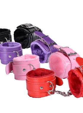Plush Leather Handcuffs Ankle Cuffs SM Toy
