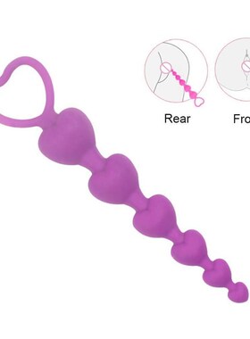 Yunman 18.5cm Heart Shape Anal Beads Plug Silicone Anal Stim