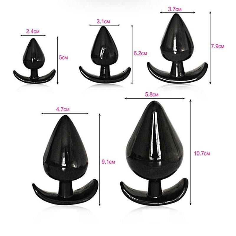 5pcs Silicone Anal Plug Set Anal Tail Buttplug Dilator Expan