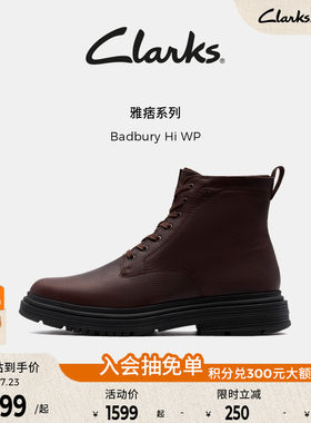 Clarks其乐男士高帮牛皮马丁靴