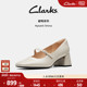 Clarks其乐妮嗒女鞋 女婚鞋 秋冬优雅高跟红色玛丽珍鞋 羊皮粗跟单鞋