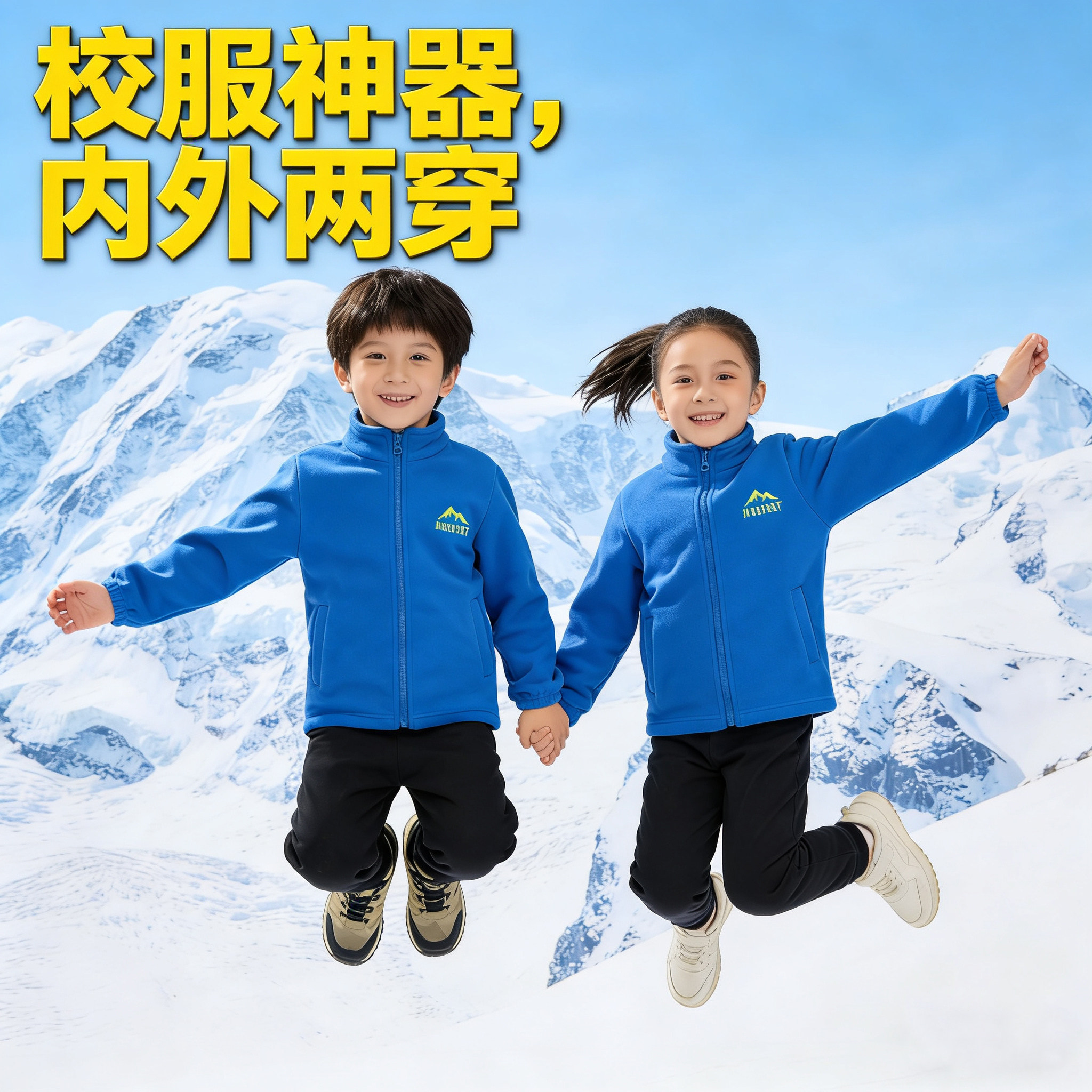 2026春秋新款儿童摇粒绒外套校服神器保暖内胆男女童宝宝抓绒上衣