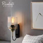 氛围感美式 床头楼梯简约墙壁灯 轻奢客厅高级酒店客房复古玻璃法式