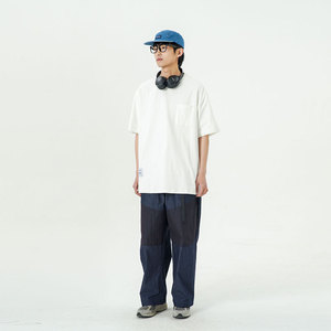 南夏乔装 2025夏季新款男士背部雪山印花圆领T恤日系潮牌宽松短袖图片