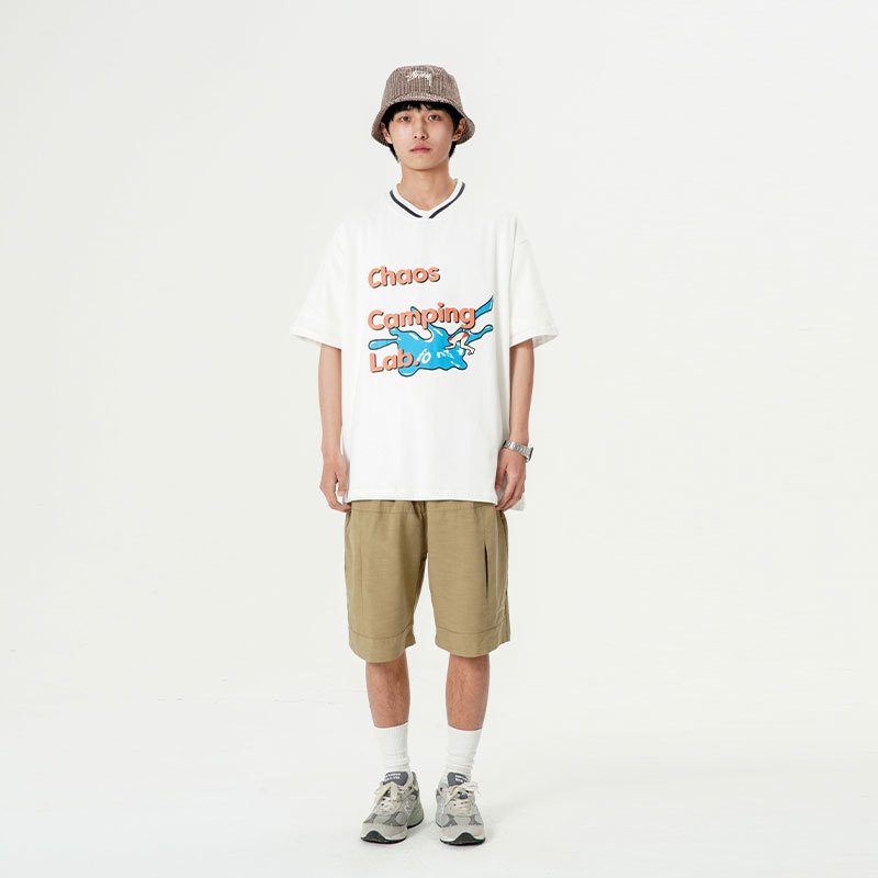 南夏乔装2025夏季新款男士logo刺绣直筒工装裤日潮休闲纯色短裤,男装牛仔裤,电商S006（B521）