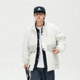 南夏乔装冬季新款立领棉衣男外套日系潮流宽松拼色口袋休闲棉服，男装棉衣，电商S006（B521）