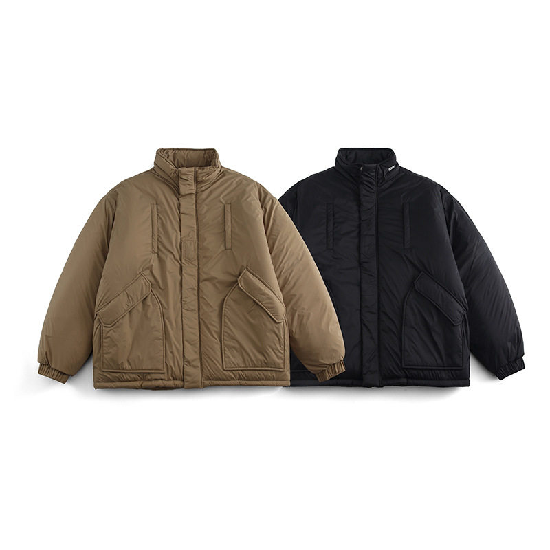 南夏乔装2025冬新款休闲纯色大口袋立领棉服日系复古男士宽松棉衣,男装棉衣,电商S006（B521）