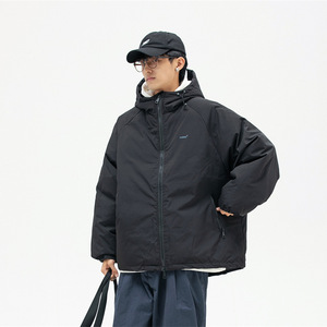 南夏乔装 日潮宽松阔版连帽棉衣男休闲外套冬款加厚纯色简约棉服图片