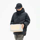 南夏乔装冬款加厚棉服男休闲外套日系潮流简约黑色可脱卸连帽棉衣，男装棉衣，电商S006（B521）