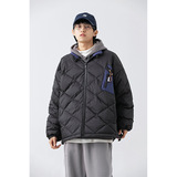 南夏乔装2025冬季新款洐线菱形格立领羽绒服日潮多口袋保暖羽绒袄，男装羽绒服，电商S006（B521）