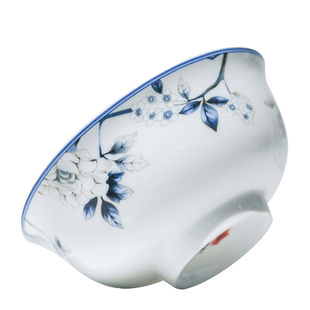 红叶国瓷景德镇陶瓷釉中饭碗盘碟兰木棉面碗鱼盘汤碗品锅汤盘菜盘