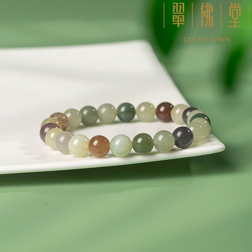 【专柜同款】【满一万送】翠佛堂 和田玉多宝圆珠手串手链8mm