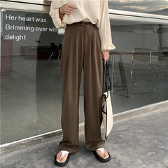 Real shot real price show thin floor dragging suit pants straight tube loose drape casual wide leg pants