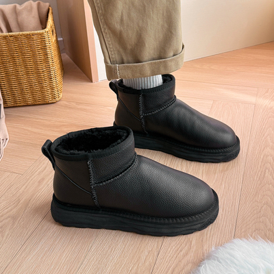 大码男士冬季皮毛一体雪地靴防水