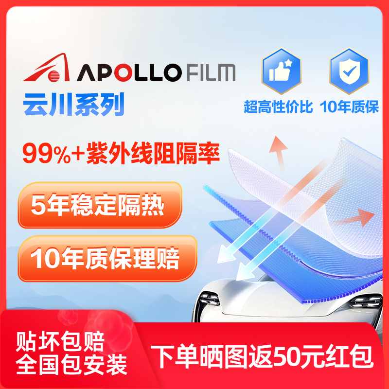 【清仓特价处理】ApolloFilm汽车贴膜防爆隔热玻璃膜高清防晒窗膜