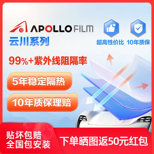 【清仓特价处理】ApolloFilm汽车贴膜防爆隔热玻璃膜高清防晒窗膜