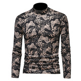 N2306P65备万件德绒秋冬花版双面绒保暖长袖T恤体恤衫打底衫，男装T恤，电商D207