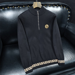 L24115 P145 拉链秋冬长袖羊毛衫毛衣针织衫套头打底衫，男装针织衫/毛衣，电商D207