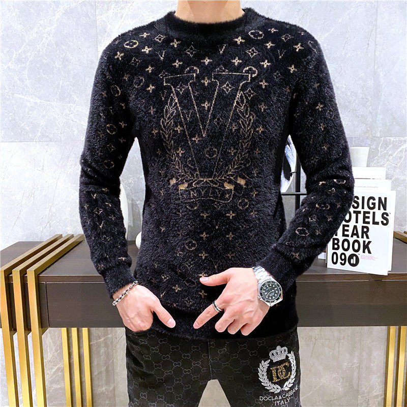 21820莉莉家主推大货水貂绒衫毛衣P135控188有4XL可穿210斤,男装针织衫/毛衣,电商D207