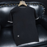 L25617P115长期款短袖羊毛衫针织衫套头半袖打底衫，男装针织衫/毛衣，电商D207