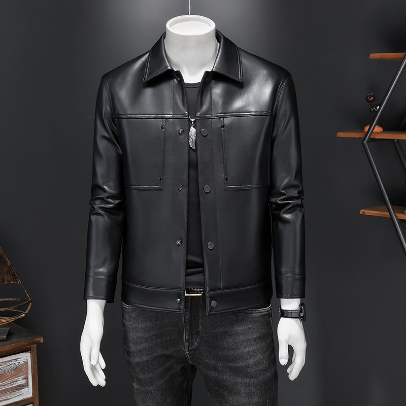 5332莉莉家皮衣夹克外套刺绣拉链时尚潮秋冬装P265，男装皮衣，电商D207