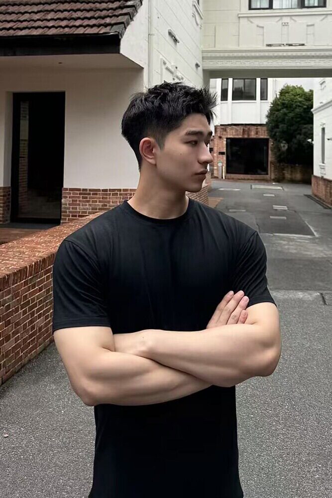 811P25健身弹力透气教练速干短袖T恤正肩体恤衫运动,男装T恤,电商D207