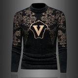 17117P135秋冬天鹅绒羊毛衫毛衣加厚保暖打底针织衫，男装针织衫/毛衣，电商D207