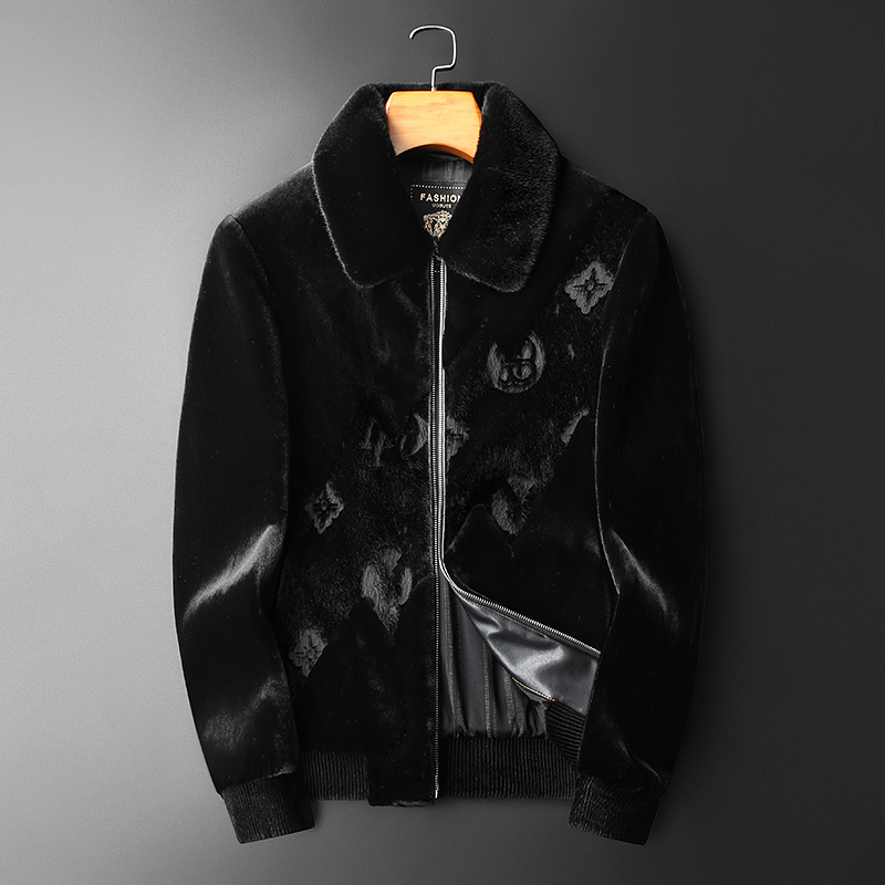 D8928P385金貂绒皮草翻领外套冬季防寒保暖皮毛大衣，男装皮衣，电商D207