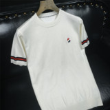 L25611P115长期款短袖羊毛衫针织衫套头半袖打底衫，男装针织衫/毛衣，电商D207