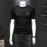 L25607P115长期款短袖羊毛衫针织衫套头半袖打底衫，男装针织衫/毛衣，电商D207