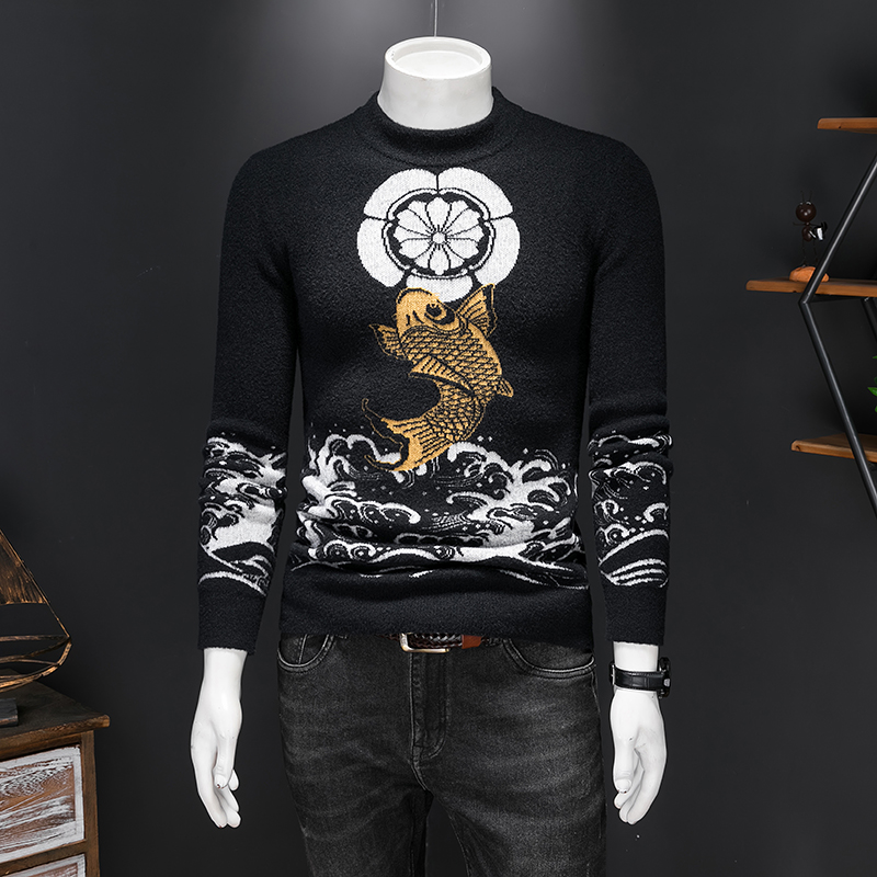 23319莉莉家主推保暖羊毛衫针织衫P135控198有4XL可穿210斤，男装针织衫/毛衣，电商D207