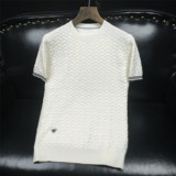 L25617P115长期款短袖羊毛衫针织衫套头半袖打底衫，男装针织衫/毛衣，电商D207