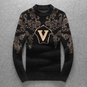 17117 P135 秋冬天鹅绒羊毛衫毛衣加厚保暖打底针织衫，男装针织衫/毛衣，电商D207