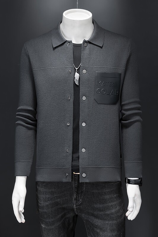 9673莉莉家针织夹克秋冬翻领外套P195有4XL,男装夹克,电商D207