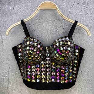 式 款 鱼骨小背心 可卸肩带彩钻胸衣热卖 亚克力材料优质女神范钢圈款