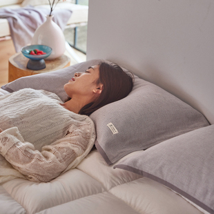 枕巾纯棉一对装防滑防头油2025新款套巾纱布加厚枕头巾可固定男生