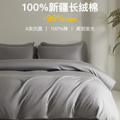 长绒棉纯棉防螨单人被套单件100全棉被罩150×200四季通用三件套